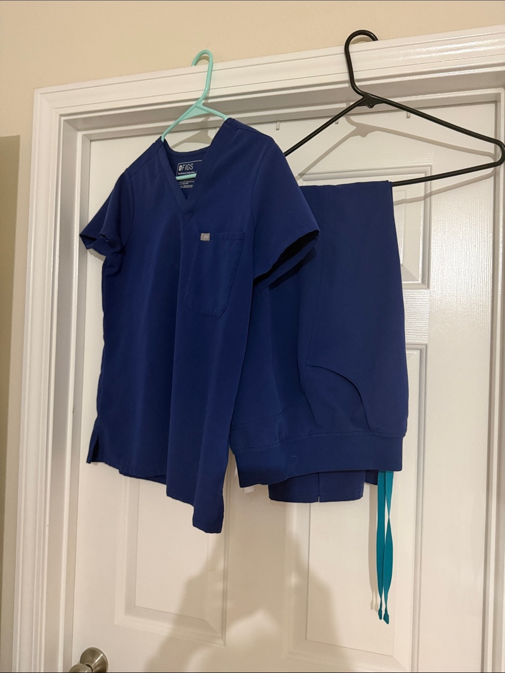 FIGS sapphire blue scrub set